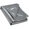 Image de Wiltec Bâche de camion 5 x 8m Grise 650 g/m² Polyester Revêtement PVC illets inox 100cm Haute protection Vol UV Intempéries Moisi Étanche Solide Haute Résistante Couverture Sécurité routière