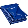 Image de Wiltec Bâche de camion 5 x 8 m 650 g/m² Bleue Polyester Revêtement PVC illets inox 100 cm Haute protection Vol UV Intempéries Moisissure Étanche Solide Sécurité routière