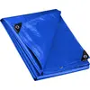 Image de Wiltec Bâche de camion 5 x 4 m 240 g/m² Bleue Polyester PE illets alu 100 cm Haute protection Vol UV Intempéries Moisissure Étanche Solide Sécurité routière