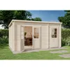 Image de Alpholz - Poolhouse - Abri De Jardin Maria Toit Monopente Avec Annexe Naturel , 40 Mm Épaisseur Paroi 450 X 279 Cm