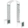 Image de Melko - Arche De Rose En Bois Demi-arche En Blanc, Avec 2 Pots De Fleurs