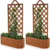 Image de Melko - 2xrose Arche Boîte De Plantation Treillis Treillis Aide À L'Escalade Pot De Fleur Boîte De Fleur Bois