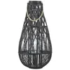 Image de Lanterne Au Style Africain Fabriqué En Bambou Peint En Noir Pour Extérieur Et Intérieu 75 Cm De Hauteur Beliani