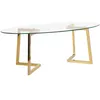 Image de Beliani - Table Basse Ovale Avec Plateau En Verre Et Cadre En Métal Doré Au Style Moderne Et Glamour
