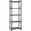 Image de Beliani - Bibliothèque Au Style Industriel Composé De 5 Compartiments En Imitation Bois Et Une Structure En Métal Noir 184 Cm De Hauteur