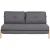 Image de Beliani - Canapé-lit 2 Places En Tissu Gris Foncé Et Bois Avec Fonction Lit Confortable Pour Salon Scandinave