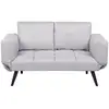 Image de Beliani - Canapé-lit Convertible 2 Places En Tissu Gris Clair Avec Accoudoirs Réglables Et Rembourrage Épais Pour Salon Au Design Moderne