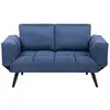 Image de Beliani - Canapé-lit Convertible 2 Places En Tissu Bleu Foncé Avec Accoudoirs Réglables Et Rembourrage Épais Pour Salon Au Design Moderne