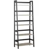 Image de Beliani - Tagère De Type Échelle Au Style Industriel Composé De 5 Compartiment En Bois Clair Et Une Structure En Métal Noir 163 Cm De Hauteur
