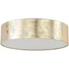 Image de Plafonnier Lampe Suspension Dorée Ronde En Tissu Coton Design Moderne Et Élégant Pour Salon Ou Salle À Manger Glamour Et Chic Beliani