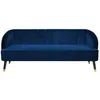 Image de Canapé Fixe 3 Places En Velours Bleu Foncé Avec Pieds En Bois Pour Salon Glamour Chic Beliani