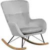 Image de Beliani - Chaise À Bascule Fauteuil De Lecture En Velours Gris Clair Et Design Scandinave Pour Chambre Ou Salon Au Style Nordique Et Glamour