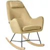 Image de Beliani - Fauteuil Chaise À Bascule En Tissu Jaune Parfaite Pour Coin De Lecture Ou Salon Au Design Scandinave Et Moderne