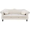 Image de Beliani   Canapé Chesterfield 3 Places En Velours Beige   Dossier Capitonné   Finition Cloutée   Structure En Bois Solide   Style Vintage