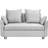 Image de Beliani - Canapé Convertible 2 Places Tapissé En Tissu Gris Clair De Qualité Avec Fonction Lit Pratique Pour Salon Moderne Scandinave