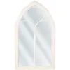Image de Beliani - Miroir Mural Au Style Gothique En Forme De Vitrail Métallique Blanc 62 X 113 Cm Pour Salon Et Hall Décor Rétro Et Vintage