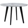 Image de Beliani   Table De Salle À Manger Ronde 110 Cm   Plateau Imitation Marbre   Pieds En Métal Noir   4 Places   Style Moderne