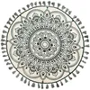 Image de Tapis Oriental Boho En Coton Avec Motif Et Pompons Ø 120 Cm Beige Et Vert Irice