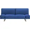 Image de Beliani - Canapé Convertible 2 Places En Velours Bleu Marine Accoudoirs Ajustables York