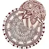 Image de Tapis Boho Rond En Coton Ø 120 Cm Avec Motif Et Pompons Rouge Et Blanc Oltu