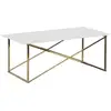 Image de Beliani - Table Basse 100 X 50 Cm En Verre Et Acier Blanc Et Doré Emporia