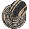 Image de Tapis Rond Beige Et Noir En Jute Ø 140 Cm Pour Chambre Ou Salon Au Style Scandinave Beliani