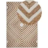 Image de Tapis Rectangulaire Beige En Coton Et Jute Mélangé Avec Motif Géométrique Pour Chambre Ou Salon Moderne 140 X 200 Cm Beliani