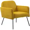 Image de Beliani - Fauteuil De Salon Moderne Et Rétro Pied En Métal Noir Velours Jaune Narken