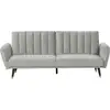 Image de Beliani - Canapé 3 Places Convertible En Lit En Velours Gris Clair Avec Pieds Dorés Confortable Et Décoratif Pour Salon Au Style Glamour Moderne