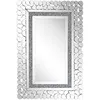 Image de Beliani - Miroir Mural Rectangulaire Avec Cadre Décoratif Argenté Effer Cristaux De Verre 60 X 90 Cm Idéal Pour Salon Ou Chambre Glamour Chic Et Moderne