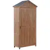 Image de Armoire De Jardin Remise À Outils En Bois D'Acacia Résistant Et Acier Inox Solution De Rangement Optimale Pour Chaque Espace Extérieur Beliani