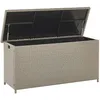 Image de Coffre De Rangement Extérieur 126 X 46 Cm En Rotin Beige Taupe Idéal Pour Stockage D'Accessoires De Jardin Et Coussins Durable Et Décoratif Beliani