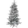Image de BELIANI Arbre de Noël artificiel blanc 180 cm, recouvert de neige, support de Noël en métal noir