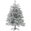 Image de BELIANI Arbre de Noël artificiel blanc PVC base métal 120 cm, neige, style scandinave