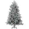 Image de BELIANI Arbre de Noël artificiel blanc PVC base métal 180 cm branches enneigées style scandinave