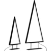 Image de BELIANI Set de 2 figurines décoratives en métal noir avec lumières LED arbres de Noël maison décoration moderne
