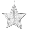 Image de BELIANI Outdoor LED lumières de Noël argent métal 58 cm forme d'étoile avec prise de courant à suspendre pour l'intérieur et l'extérieur Décoration de l'Avent