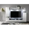 Image de DOS Ensemble de meubles TV - 3 portes - LED - mélamine blanche mate et brillante - 208 x 33 x 165 cm