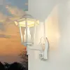 Image de Applique d'extérieur « Paris » avec détecteur de mouvement, blanc et or, E27, lampe d'extérieur rétro pour balcon