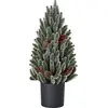 Image de HOMCOM Sapin de Noël artificiel de table, aspect authentique, 170 branches, PE