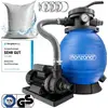 Image de MONZANA® Pompe filtre à sable 10,2 m³ auto-amorçante piscines 35 m³ 25kg verre filtrant vanne 7 voies raccord 2en1 Ø32-38mm système de filtration à sable