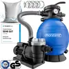 Image de MONZANA® Pompe filtre à sable 9,6 m³ auto-amorçante piscines 30 m³ 25kg verre filtrant vanne 7 voies raccord 2en1 Ø32-38mm système de filtration à sable
