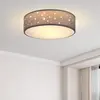 Image de MONZANA® Plafonnier Ciel étoilé Rond Ø 30cm Abat-jour Tissu 40 Watt Séjour Chambre Plafonnier Tissu Lampe gris 1xE27 Lampe plafond ronde
