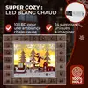 Image de Spielwerk® Calendrier de l'Avent en bois réutilisable 'Père Noël et son traîneau' 24 tiroirs à remplir LED Blanc chaud 3D Déco Noël intérieur
