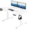 Image de Casaria Bureau réglable en hauteur électrique Blanc 110cm bureau assis debout écran LCD support accessoires télétravail