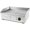 Image de VERTES Plaque à griller Plaque de cuisson Plancha Gril électrique 3000W en acier inoxydable Surface de cuisson Lisse & Avec rainures 55x35cm, Thermostat, Température 50-300°C