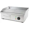 Image de VERTES Plaque à griller Plaque de cuisson Plancha Grill électrique 3000W en acier inoxydable Surface de cuisson Avec rainures 55x35cm, Thermostat, Température 50-300°C