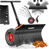 Image de Pelle à neige MASKO® sur roues, avec réglage de hauteur - Réglage de hauteur sur 5 positions. Pelle à neige ergonomique pour le déneigement, protégeant le dos. Pare-neige de 75 cm de largeur, hauteur de 42 cm, pliable pour un rangement compact