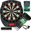 Image de KESSER® - Jeu de fléchettes électronique professionnel - Cible électronique avec 15 fléchettes + 35 volants de rechange, 100 pointes de fléchette + accessoires. Adapté pour 1 à 8 joueurs. Distributeur de fléchettes électronique innovant avec 65 variantes de jeu