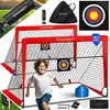 Image de Lot de 2 cages de football KESSER® | Superbe cadeau de football pour les enfants, pour l'intérieur et l'extérieur : antidérapantes - Accessoires d'entraînement inclus : cônes, cible, sac de sport, pompe à ballon